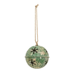 Gleaming Distressed Metal Snowflake Jingle Bell - 3.5" - 3 Asstd.
