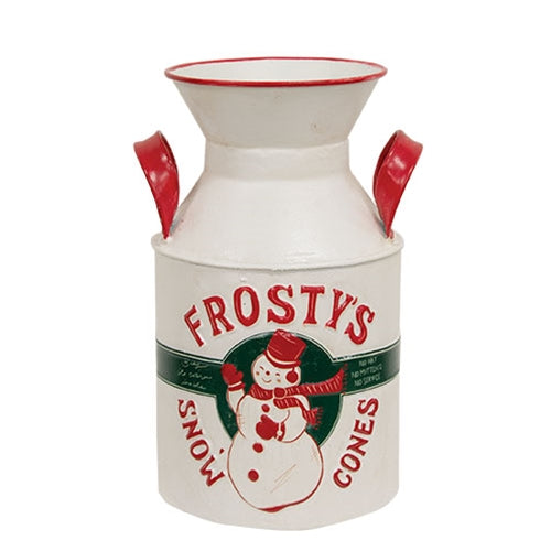 Frosty's Snow Cones Distressed Metal Milk Can