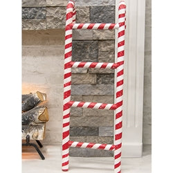 Distressed Paper Mache Candy Cane Stripe Ladder - 29"H