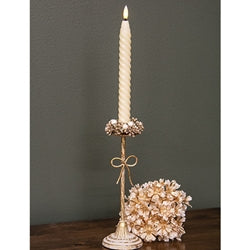 Distressed Metal Bow Taper Holder - 10"H