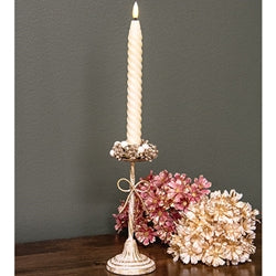 Distressed Metal Bow Taper Holder - 8.25"H