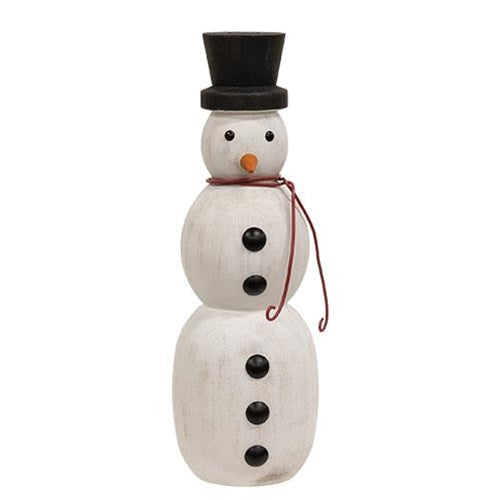 3/Set Wooden Spindle Snowmen w/Top Hats