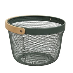Green Round Mesh Metal Basket
