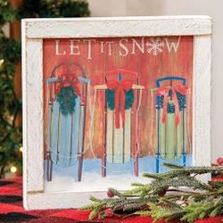 Let It Snow Sleds Wood Sign