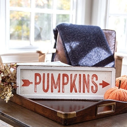 Pumpkins Arrow Rustic Metal Sign