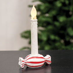Red and White Striped Candy Taper Holder