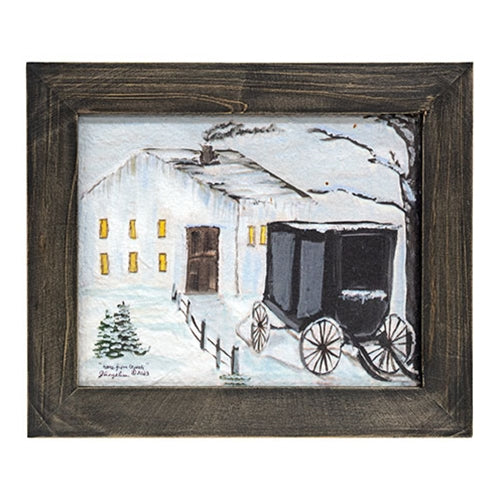 Home From Church Textured Framed Print - 10x8