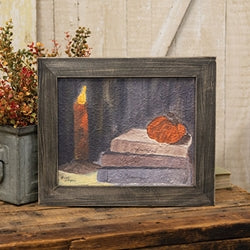 Faithful Hopeful Blessings Stacked Books Textured Framed Print - 10x8