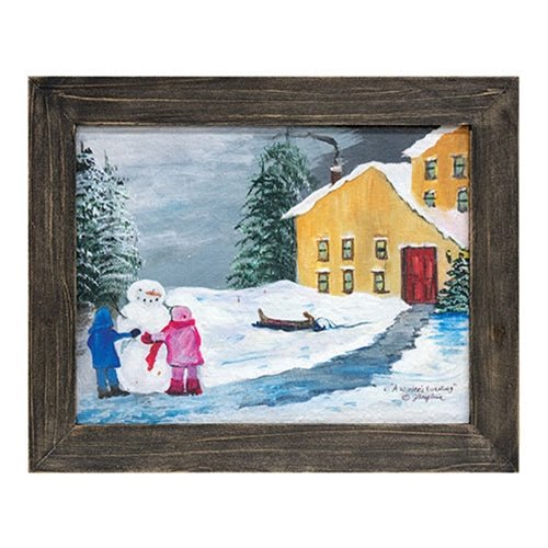 A Winter's Evening Textured Framed Print - 12x9