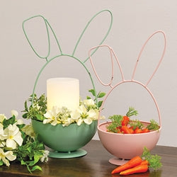 2/Set - Distressed Metal Bunny Egg Bowls