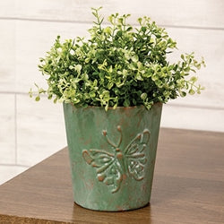 Green Copper Finish Butterfly Embossed Planter