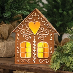 Metal Gingerbread House Luminary - 9.75"H