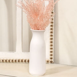 White Ceramic Tall Vase - 9.25"H