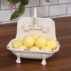 Distressed White Faucet Bathtub Soap Dish