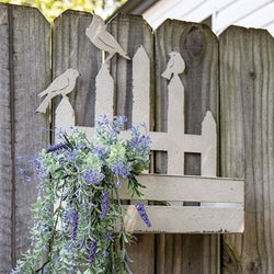 Metal Fence with Birds Planter