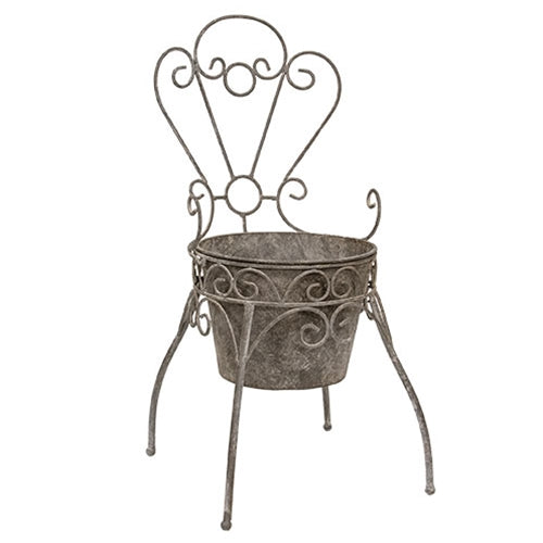 Metal Garden Chair Planter