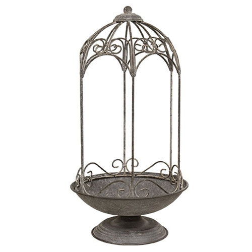 Metal Ornate Birdcage Planter