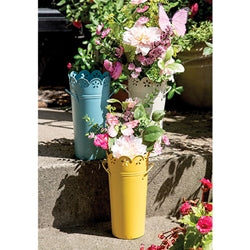 Metal Scalloped Flower Edge Planter - 3 Asstd.