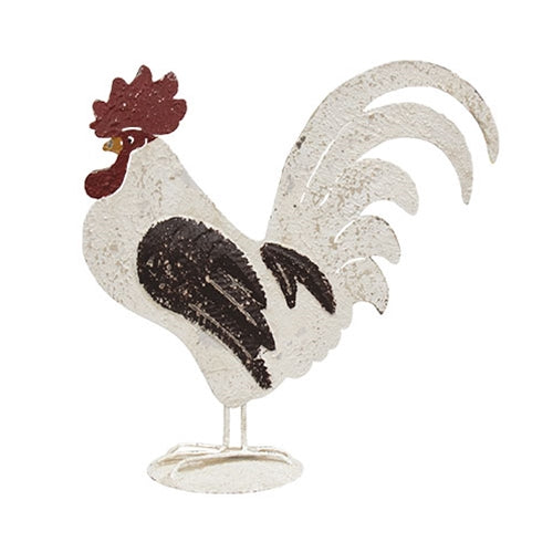 Distressed Metal Rooster - 12" H