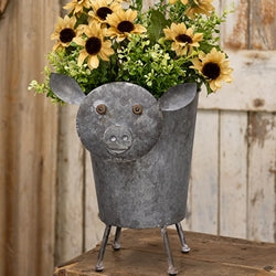 Metal Pig Planter