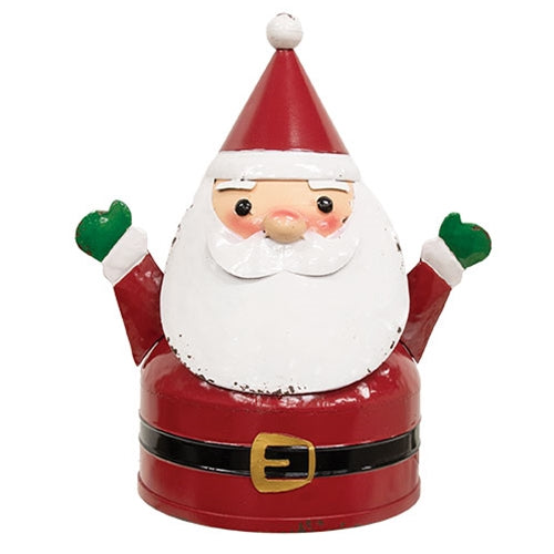 Distressed Metal Jolly Santa