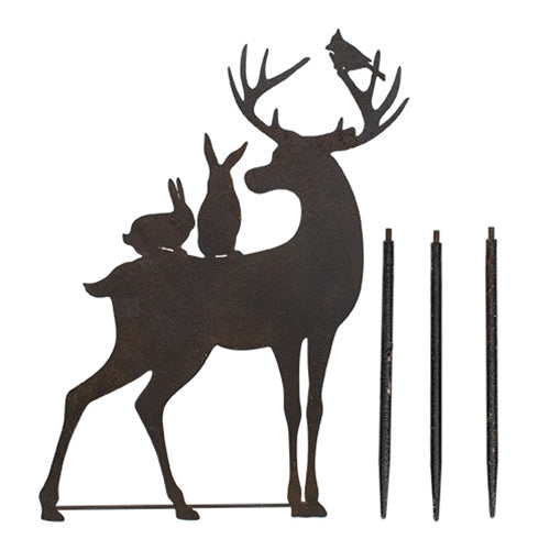 Rustic Metal Woodland Friends Yard Stake
