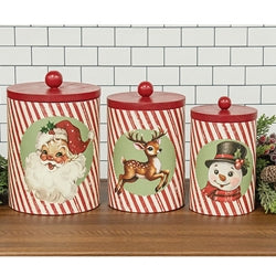 3/Set - Nostalgic Christmas Metal Canisters