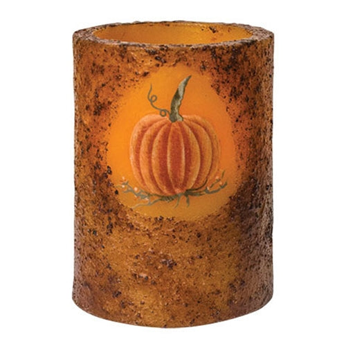 Pumpkin Timer Pillar Burnt Mustard