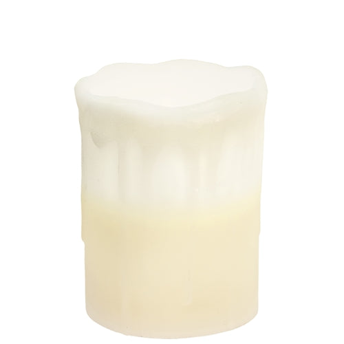 White Drip Pillar Candle 3" x 4"