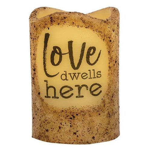 Love Dwells Here Pillar 3x4.5"