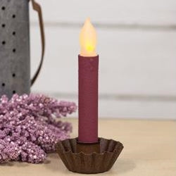 Textured 6" LED Taper Burgundy