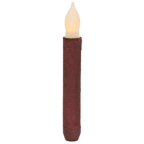 Textured 6" LED Taper Burgundy