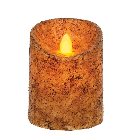 Burnt Ivory Real Motion Timer Pillar 4"