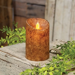 Burnt Ivory Real Motion Timer Pillar 5"