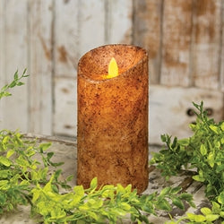 Burnt Ivory Real Motion Timer Pillar 6"