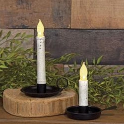 Metal Tab Taper Candle Holder Black
