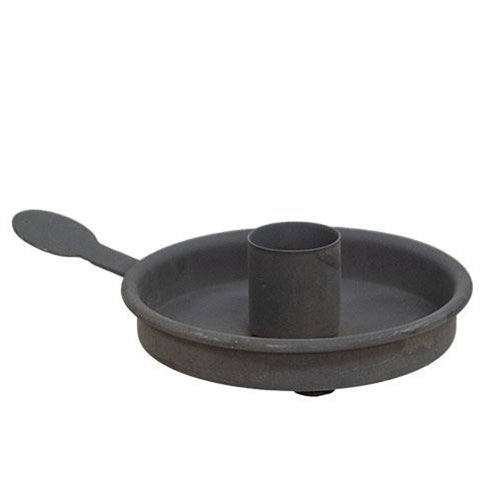 Metal Tab Taper Candle Holder Gray