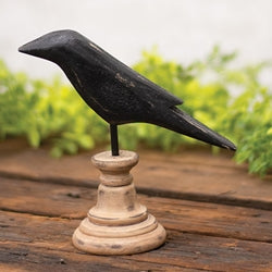 Wooden Crow Pedestal Small