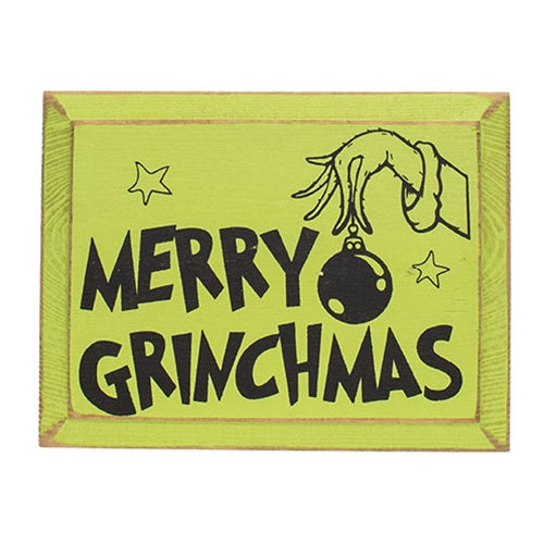 Merry Grinchmas Wooden Sign - 12" x  9"