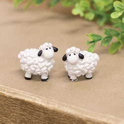 2/Set - Mini White Face Resin Sheep