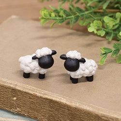 2/Set - Mini Black Face Resin Sheep