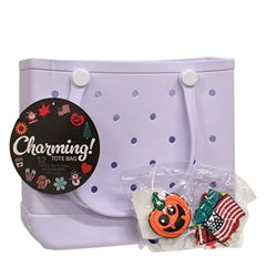 Tote With 12 Seasonal Charms - 2 Asstd.