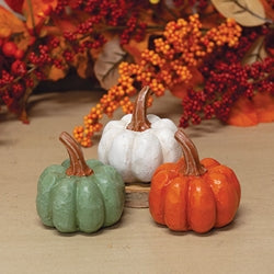Resin Carved Look Pumpkin - 2.5"H - 3 Asstd.