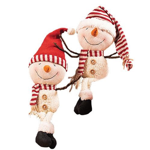 Dangle Leg Plush Big Head Snowman 2 Asstd.