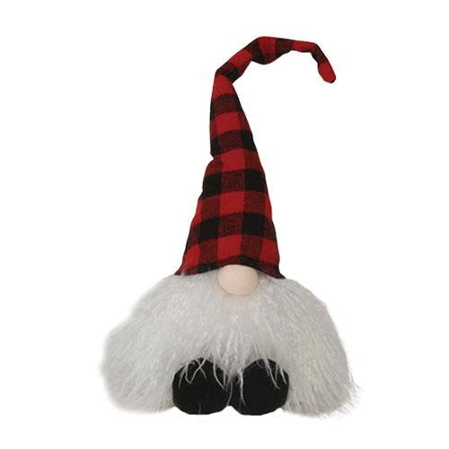 Sitting Plush Red/Black Santa Gnome