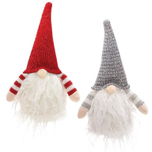 *Red/Grey Santa Gnome Ornament 2 Asstd.