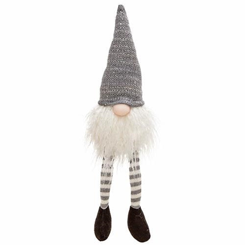 Dangle Leg Grey Hat Santa Gnome