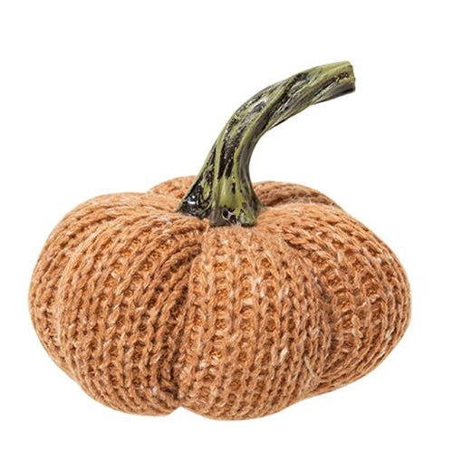 Burnt Orange Knit Pumpkin Small