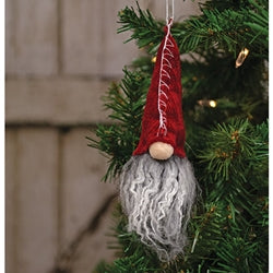 Red Sparkle Seam Gnome Ornament