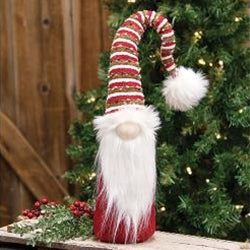 Christmas Multi-Striped Gnome w/Long Hat